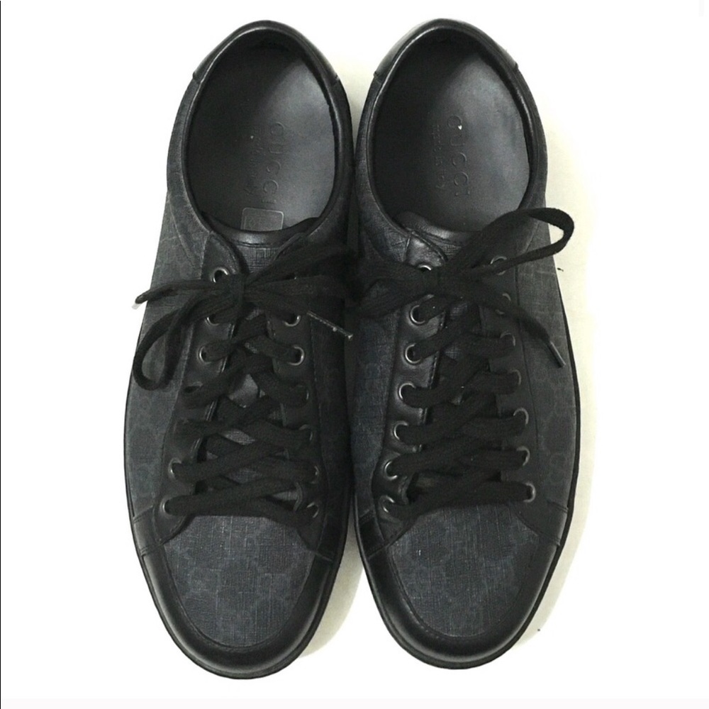 Gucci Men’s Black Supreme GG Brooklyn Sneakers